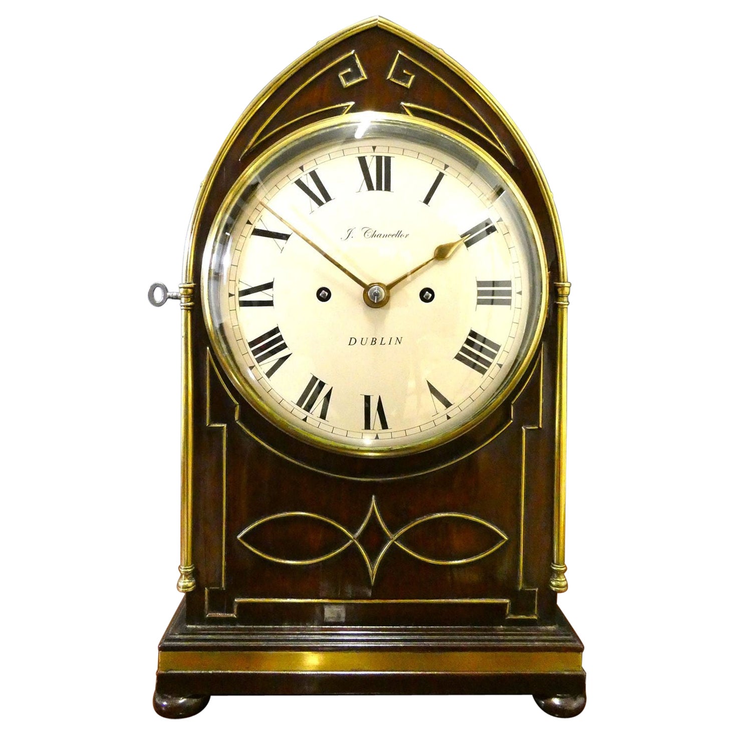 Regency Mahogany Bracket Clock, J.Chanceller, Dublin