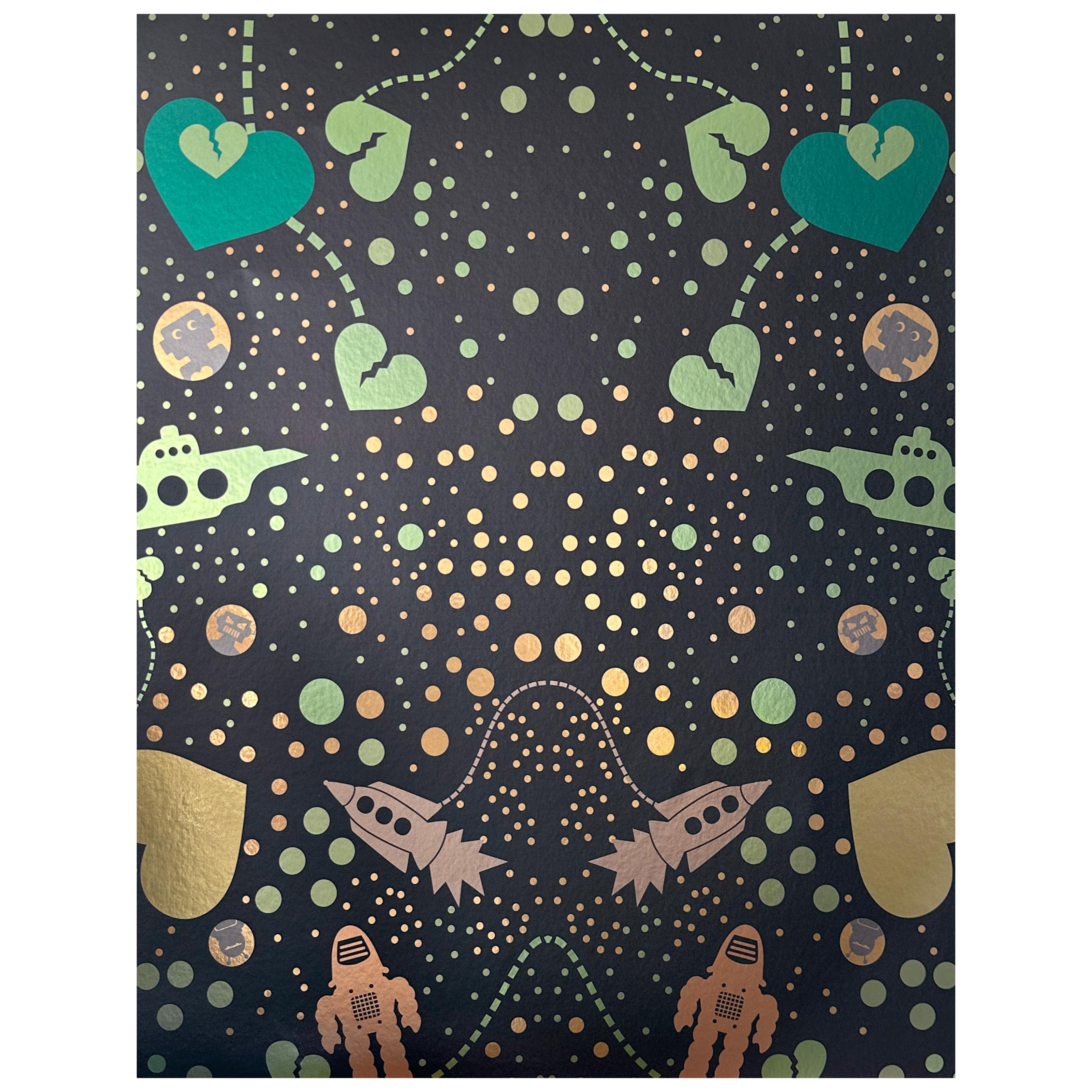 Robot Universe Metallic Type II Wallpaper in Elio (SAMPLE) For Sale
