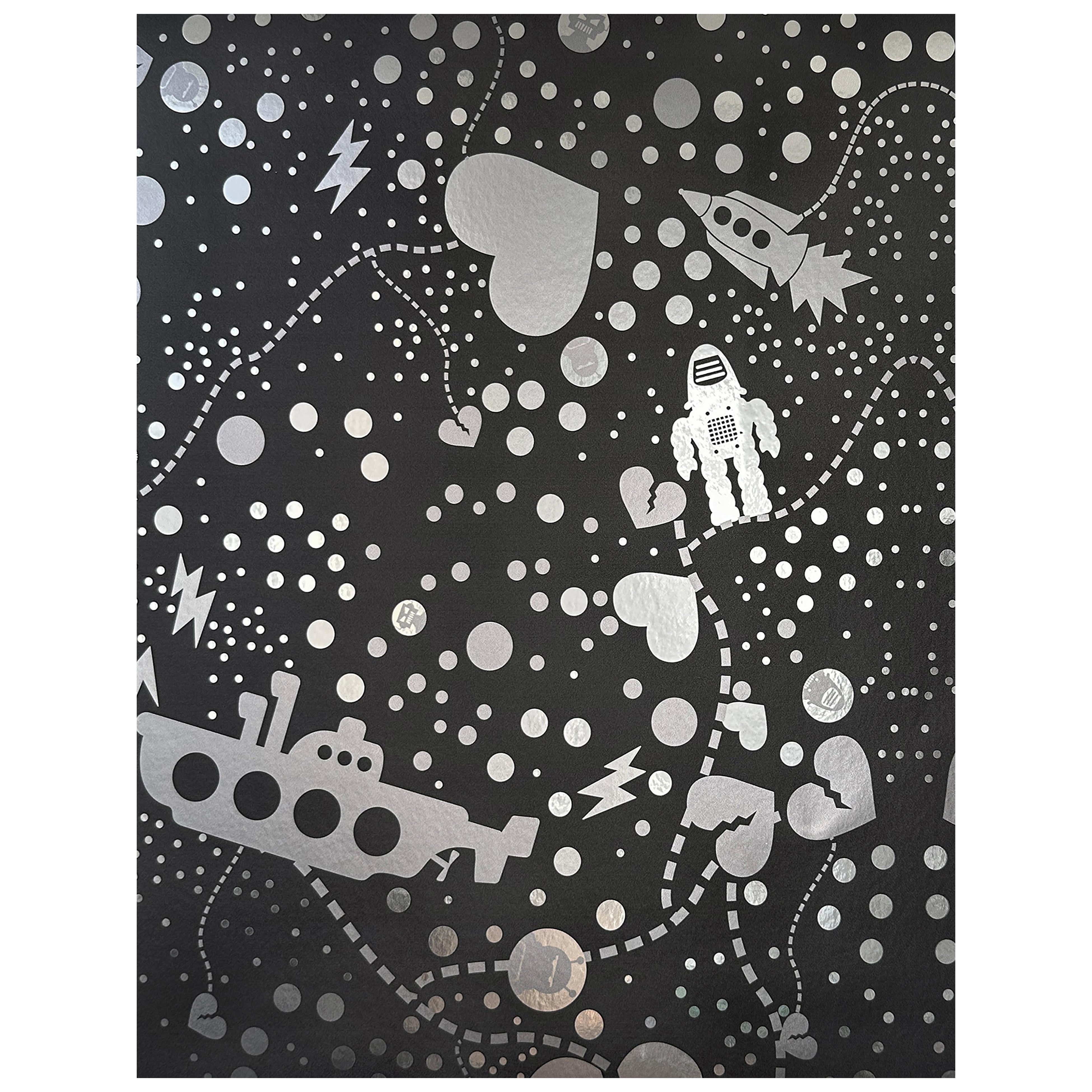 Robot Universe Metallic Type II Wallpaper in Esther (SAMPLE)