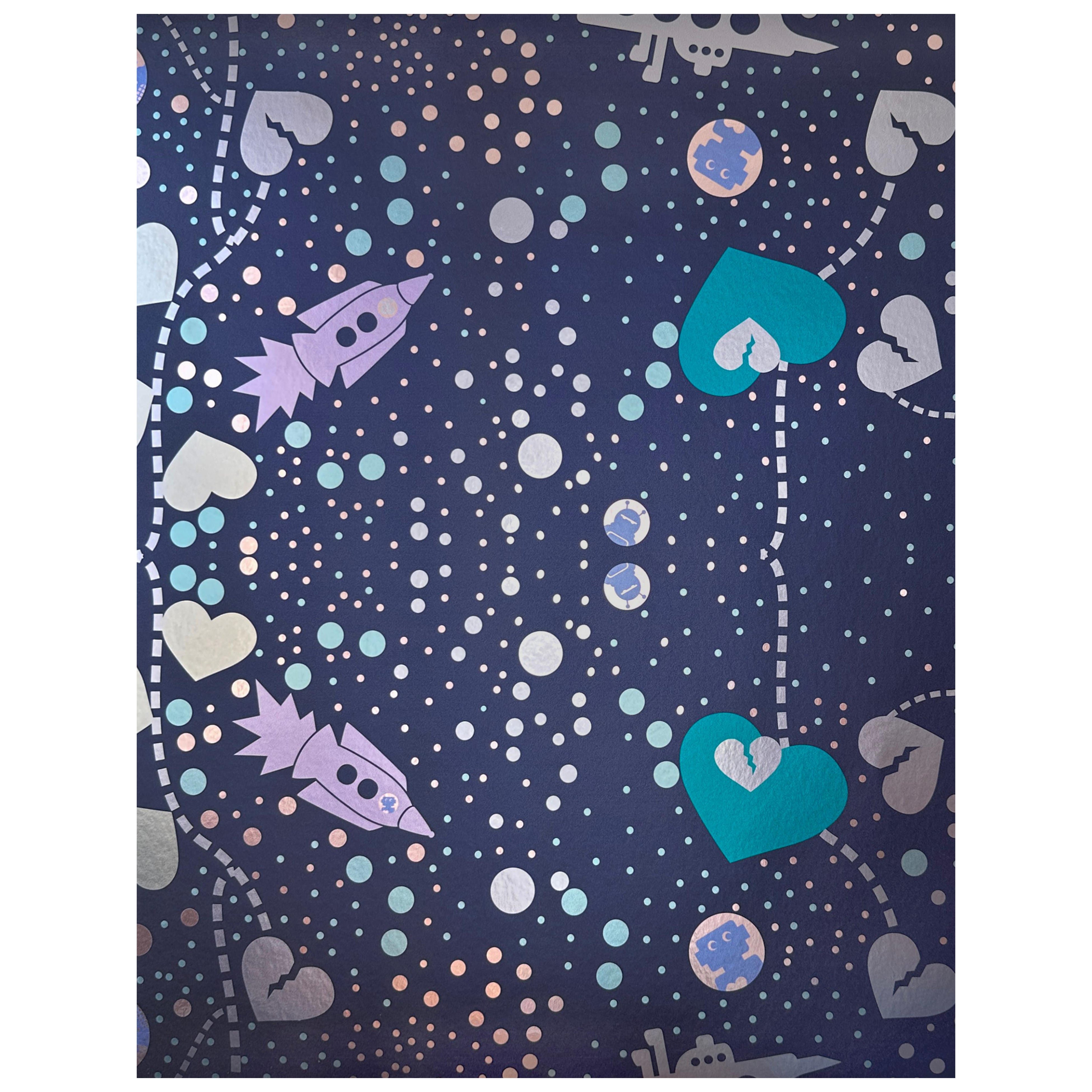 Robot Universe Metallic Type II Wallpaper in Orion (SAMPLE)