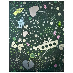 Robot Universe Metallic Type II Wallpaper in Vesper (SAMPLE)