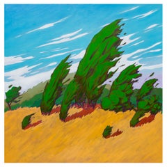 Windswept di James Mattison, 48x48, Olio su tela di legno, 2023