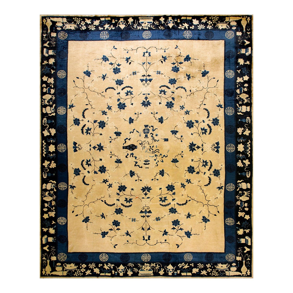Alfombra china de Pekín de principios del siglo XX ( 12' x 15' - 365 x 458 )