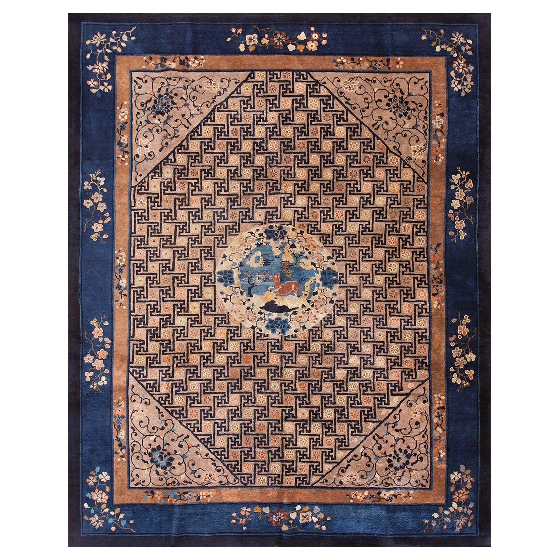 Chinesischer Peking-Teppich des späten 19. Jahrhunderts (280 x 355 cm)