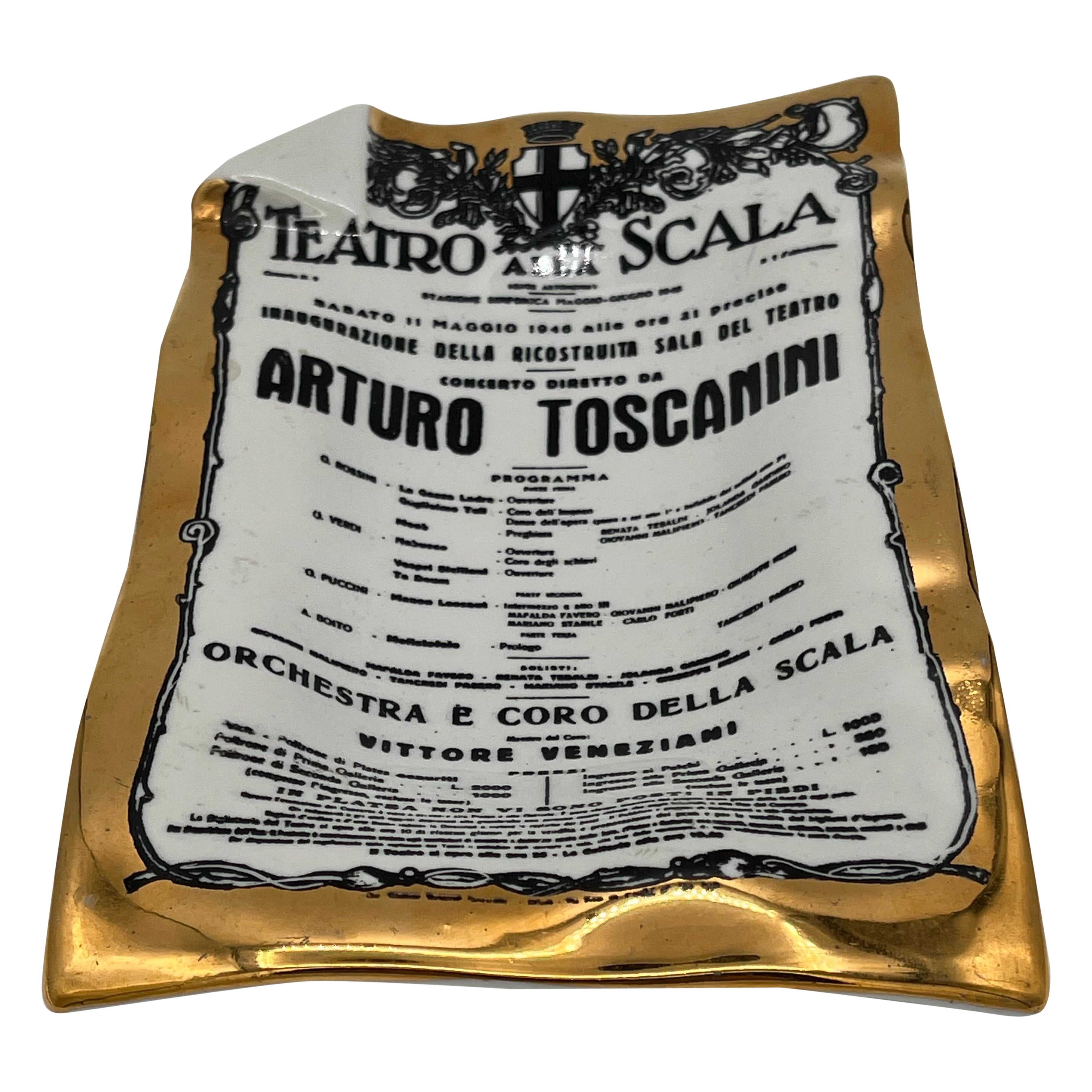 Catchall de mediados de siglo Arturo Toscanini de porcelana de Piero Fornasetti