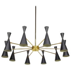 Architectural 'Monolith' Enamel and Brass Chandelier by Blueprint Lighting, 2016
