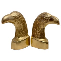 Pair of Vintage Brass Eagle Bookends