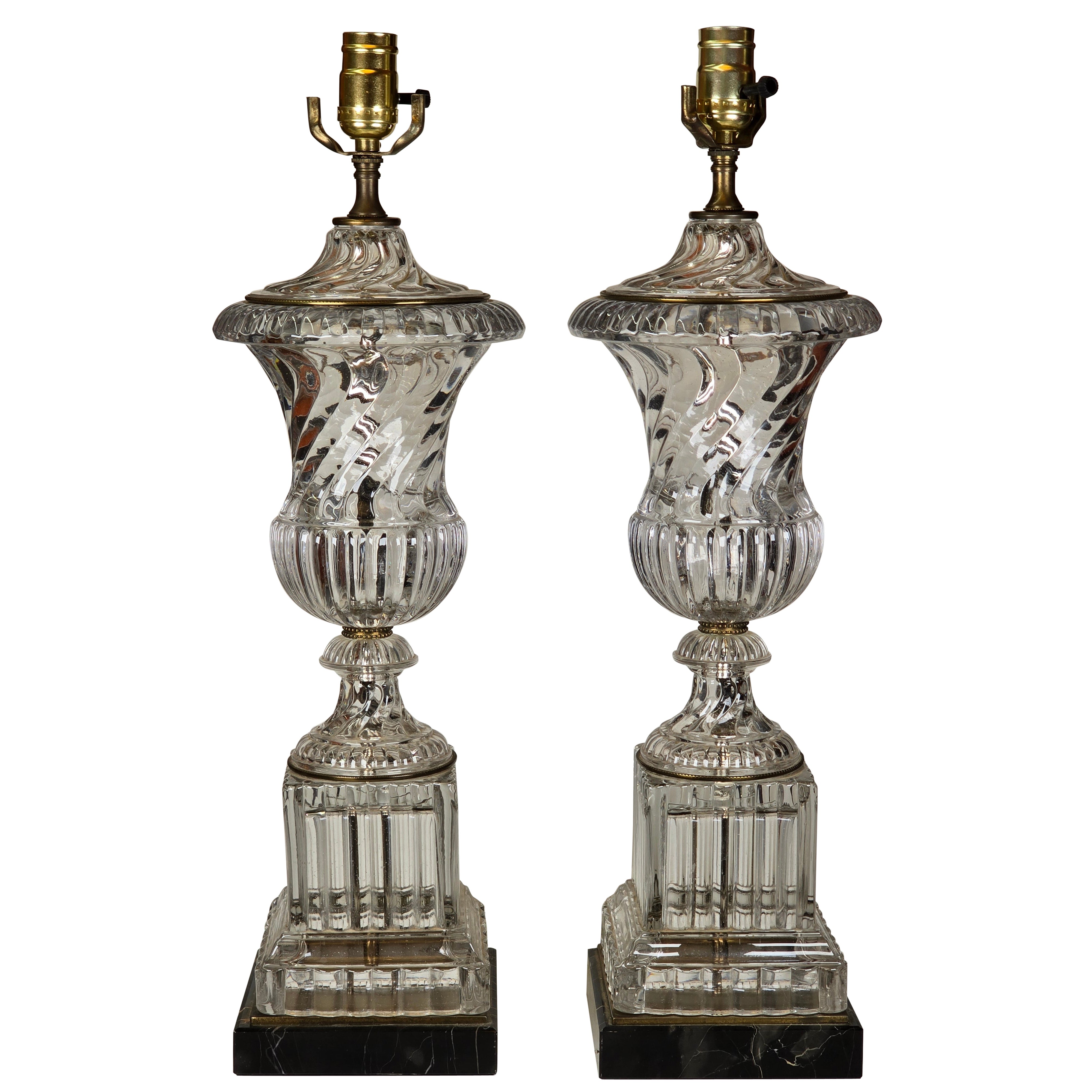 Pair of Paul Hanson Baccarat Style Lamps