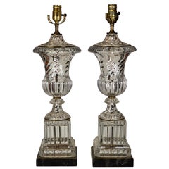 Pair of Paul Hanson Baccarat Style Lamps