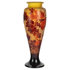 Émile Gallé (1846-1904) Vaso in vetro Art Nouveau francese "Rose" circa 1910