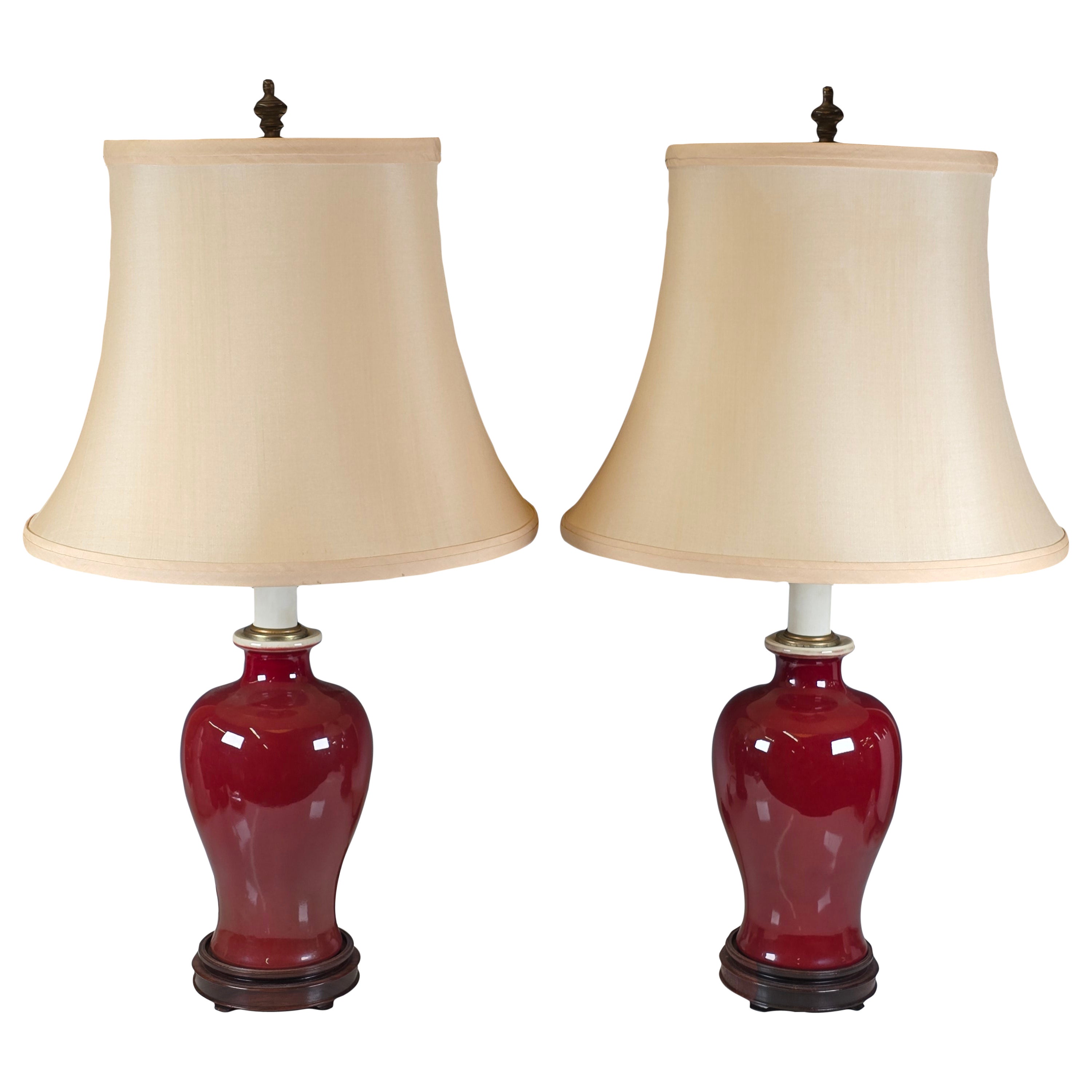 Pair of Sang de Boeuf Table Lamps