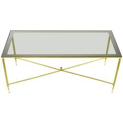 Vintage Italian Brass Coffee Table in the Manner of Maison Jansen