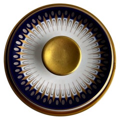 Plat Cobalt réaliste du milieu du siècle avec couvercle d'Edelstein, Bavière, Allemagne