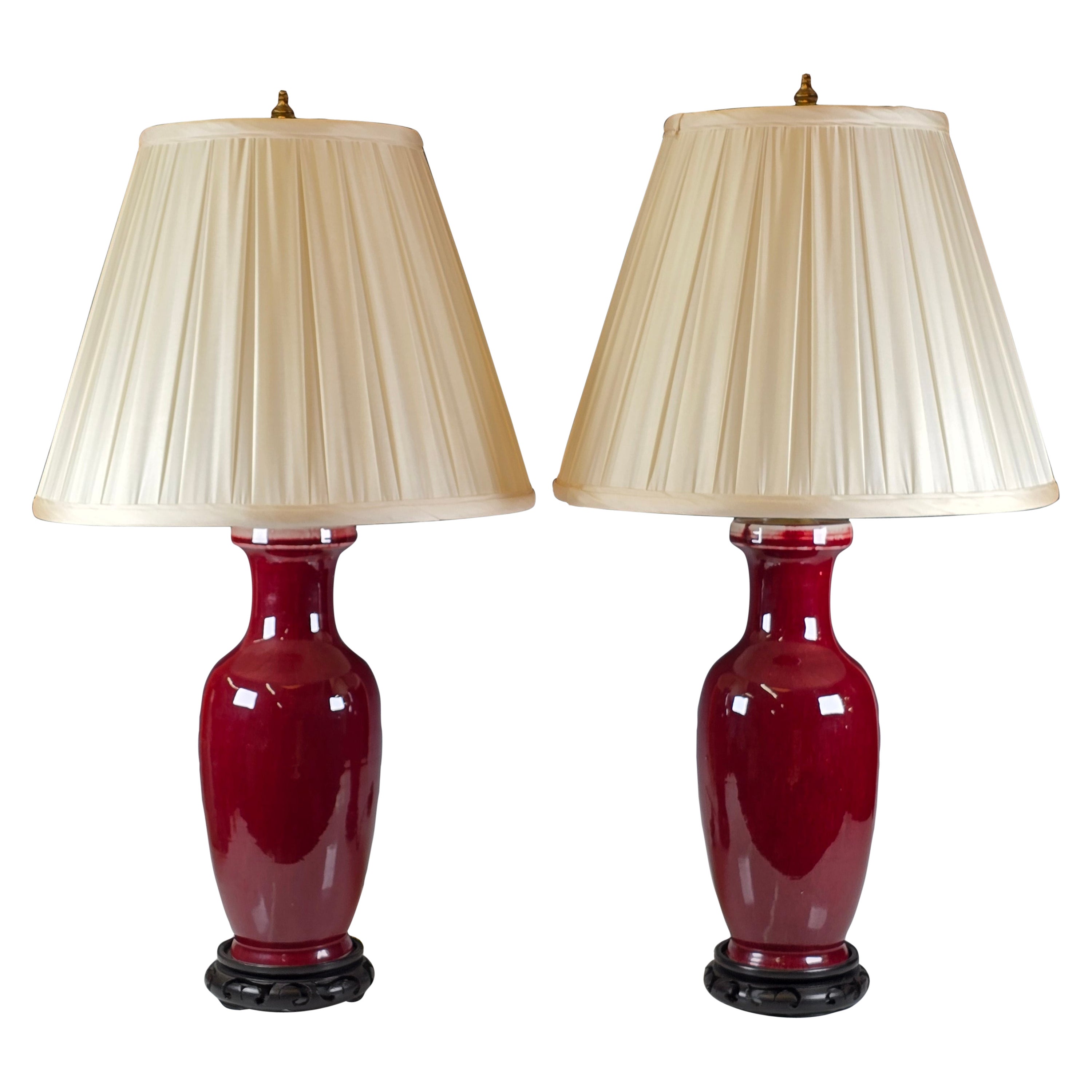 Pair of Sang de Boeuf Table Lamps