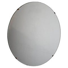 Vintage round mirror with invisible frame, 1950s/60s
