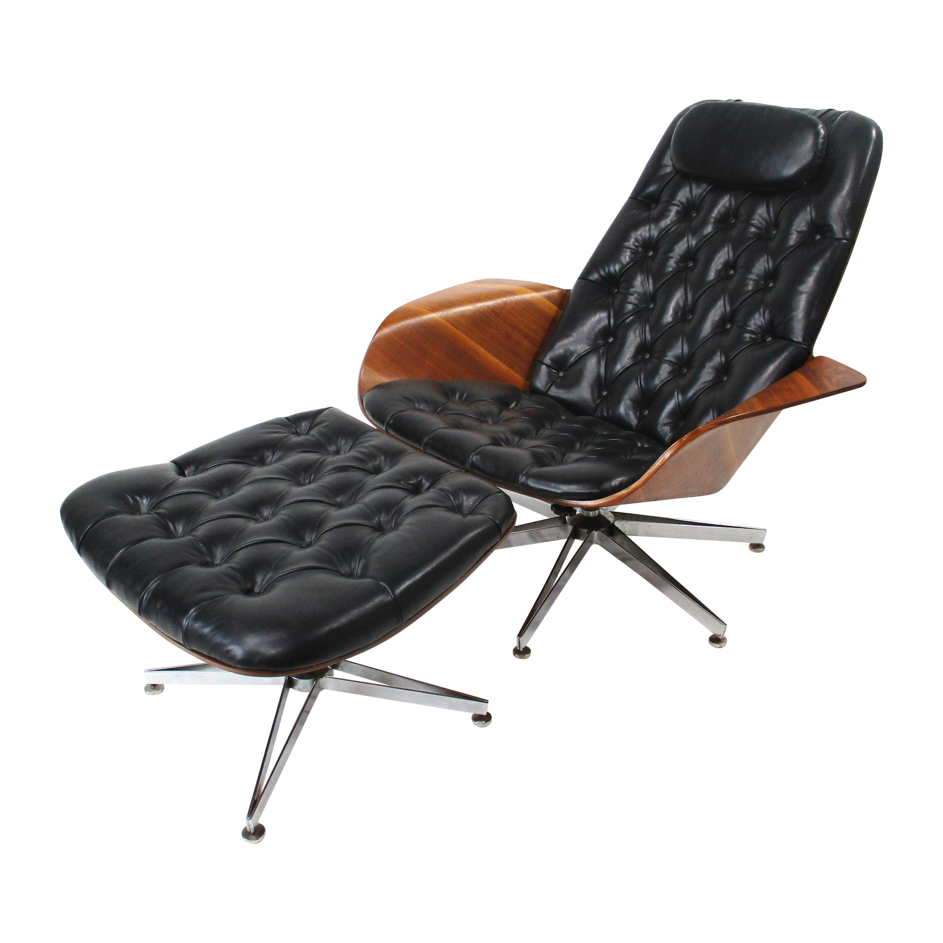 Ledersessel Mr. Chair aus Nussbaumholz von George Mulhauser für Plycraft