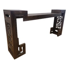Antike Shanxi Provinz Elm geschnitzt Seite Altar Tisch