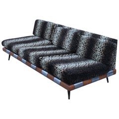 Adrian Pearsall for Craft Associates Sofa Couch Chrome Walnut Wood Lane Tagged