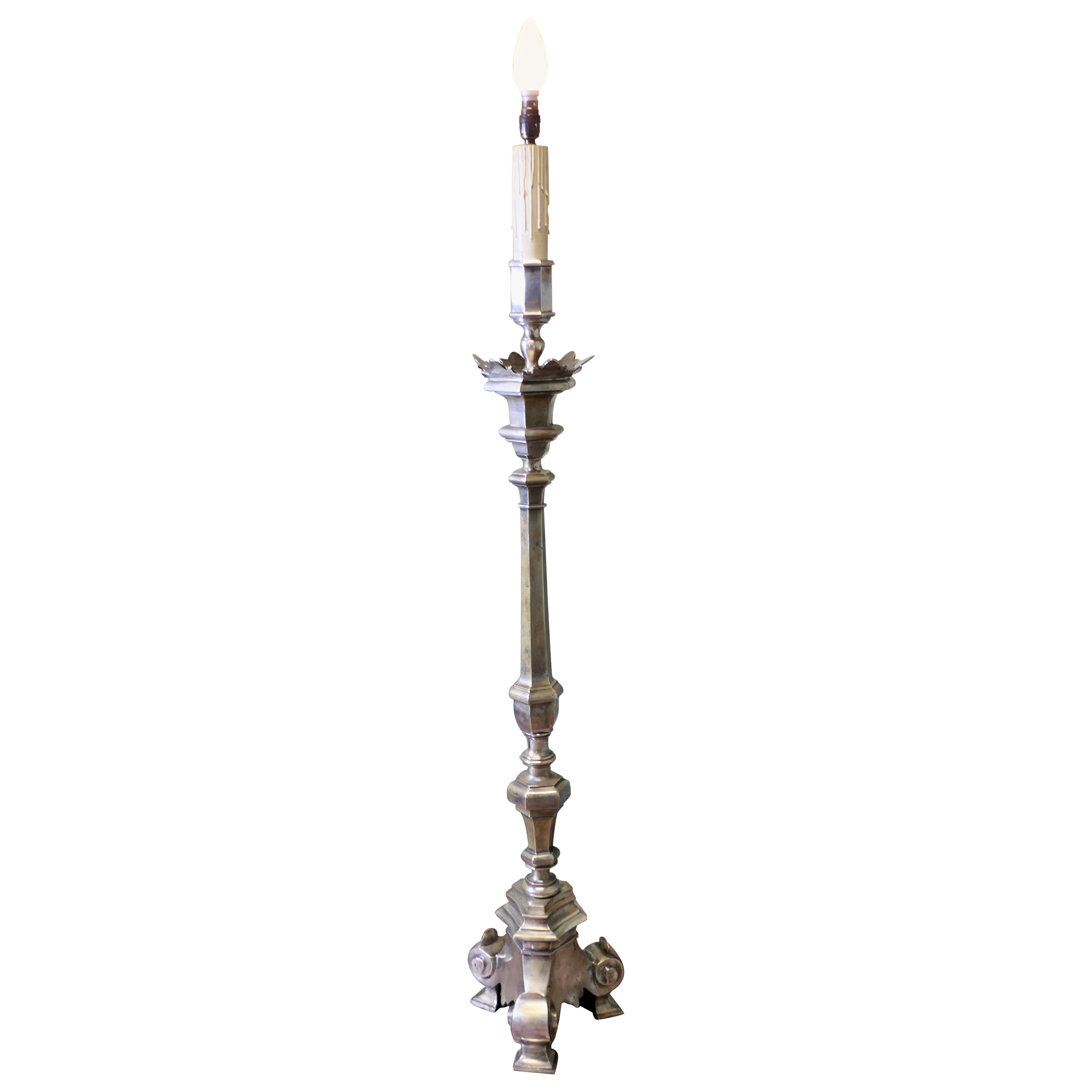 Heavy Silver Plated Standard or Floor Lamp   This lamp is a statuesque piece