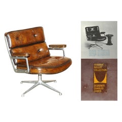ORIGINAL 1960-1968 HERMAN MILLER 675 EAMES TiME LIFE LOBBY SWIVEL ARMCHAIR ES105