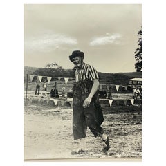 Lee Denim Clad Rodeo Clown Black and White Photo, 1960s