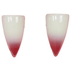 Set di 2 lampade da parete trasparenti e in vetro di Murano, anni '80