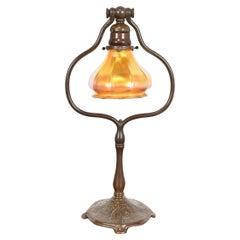 Tiffany Studios New York Zodiac Bronze Harp Desk Lamp