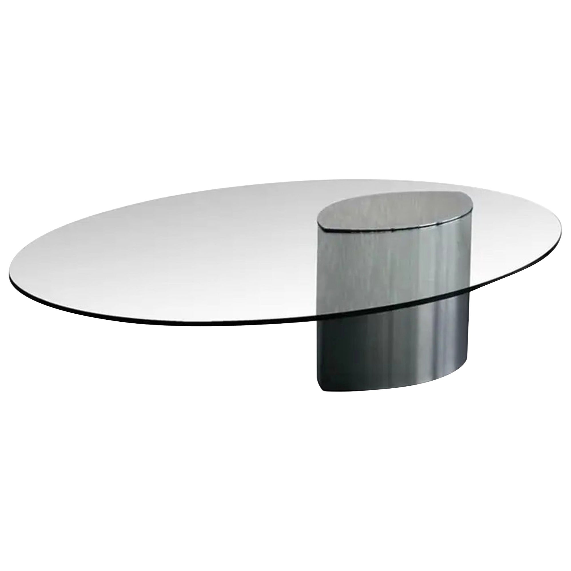 Table « Lunario » de Cini Boeri en acier chromé et verre de Knoll