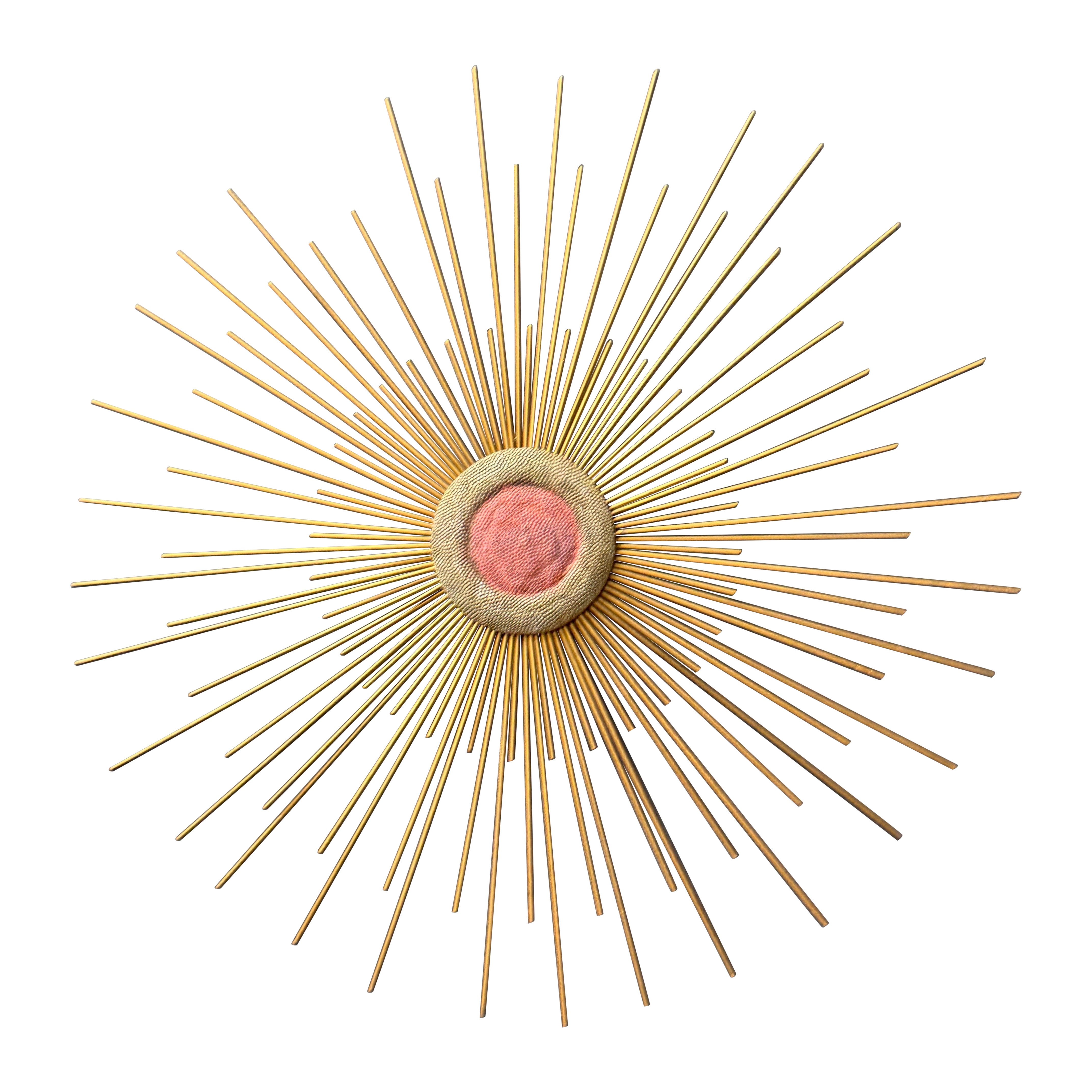 1960s Sunburst Metal Brutalist Wall Sculpture Attr. William & Bruce Friedle