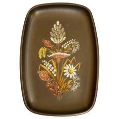 Piatto danese Ravnild di metà secolo in ceramica con decorazioni floreali, anni '60