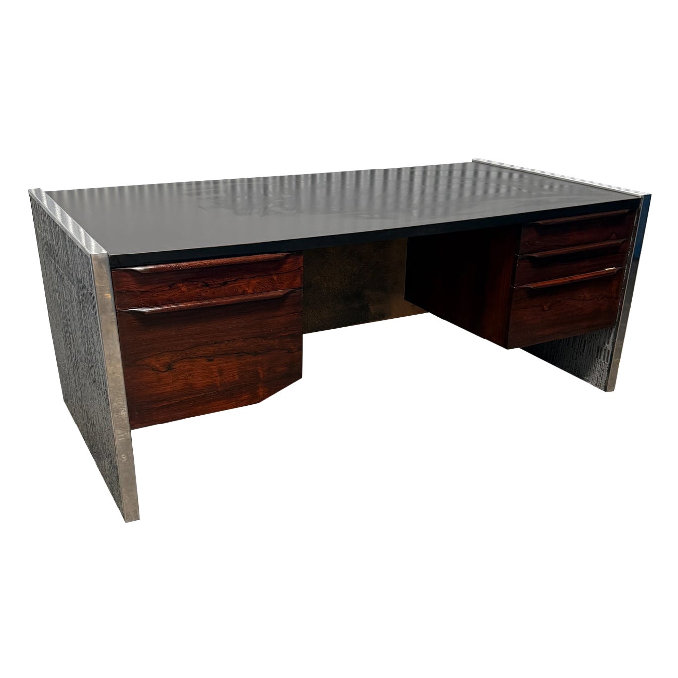 1970s Brutalist Desk Mccarroll & Gillespe Forms+Surfaces Santa Barbara For Sale