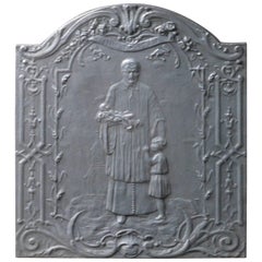 19th Century French Fireback Saint Vincent De Paul