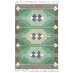 Vintage Swedish Flat Woven Rug Doris Leslie Blau