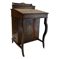 Antiguo Escritorio Davenport Siglo XIX Biedermeier Incrustaciones de Oro alrededor de 1830