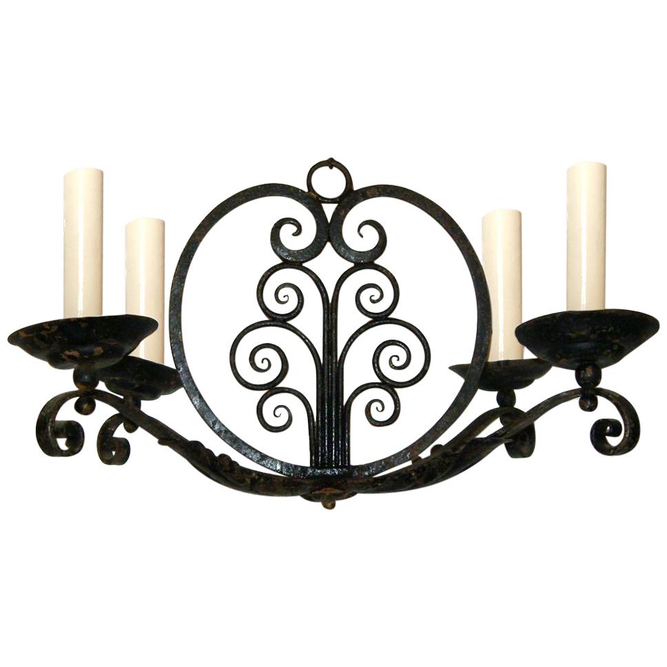 Wrought Iron Chandelier For Sale