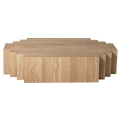 Tavolino da caffè brutalista in massello di Oak Light naturale - Brut di Mokko