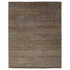 Alfombra contemporánea de lana Savannah hecha a mano con motivos geométricos multicolores