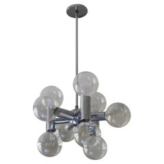 Vintage Robert Sonneman Sputnik Style Chrome 9 Bulb Chandelier