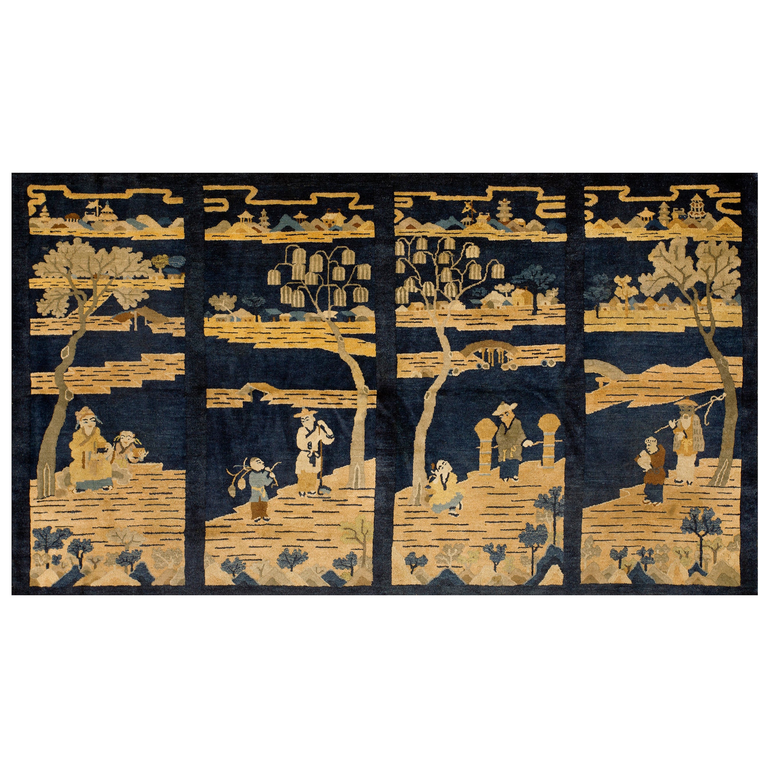 Antique Chinese Peking Rug 4' 10'' x 8' 6'' For Sale
