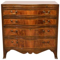 George III Style Mahogany Serpentine Antique Chest of Drawers