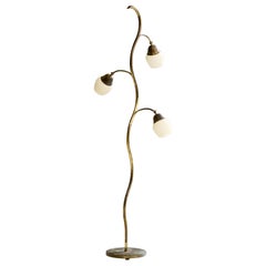 Fog & Mørup, Stehlampe, Messing, Glas, Dänemark, 1940er Jahre