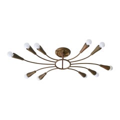 Designer italiano, Lampadario, Ottone, Italia, anni '40