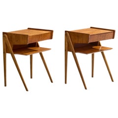 Swedish Designer, Nightstands, Teak, Sweden, 1950s