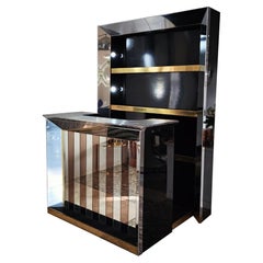 Italian Cocktail Dry Bar Cabinet in the style of Willy Rizzo, 1970s