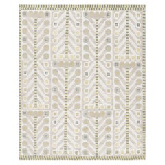 Rug & Kilim’s Scandinavian Style Rug in Off-White and Beige Geometric Patterns