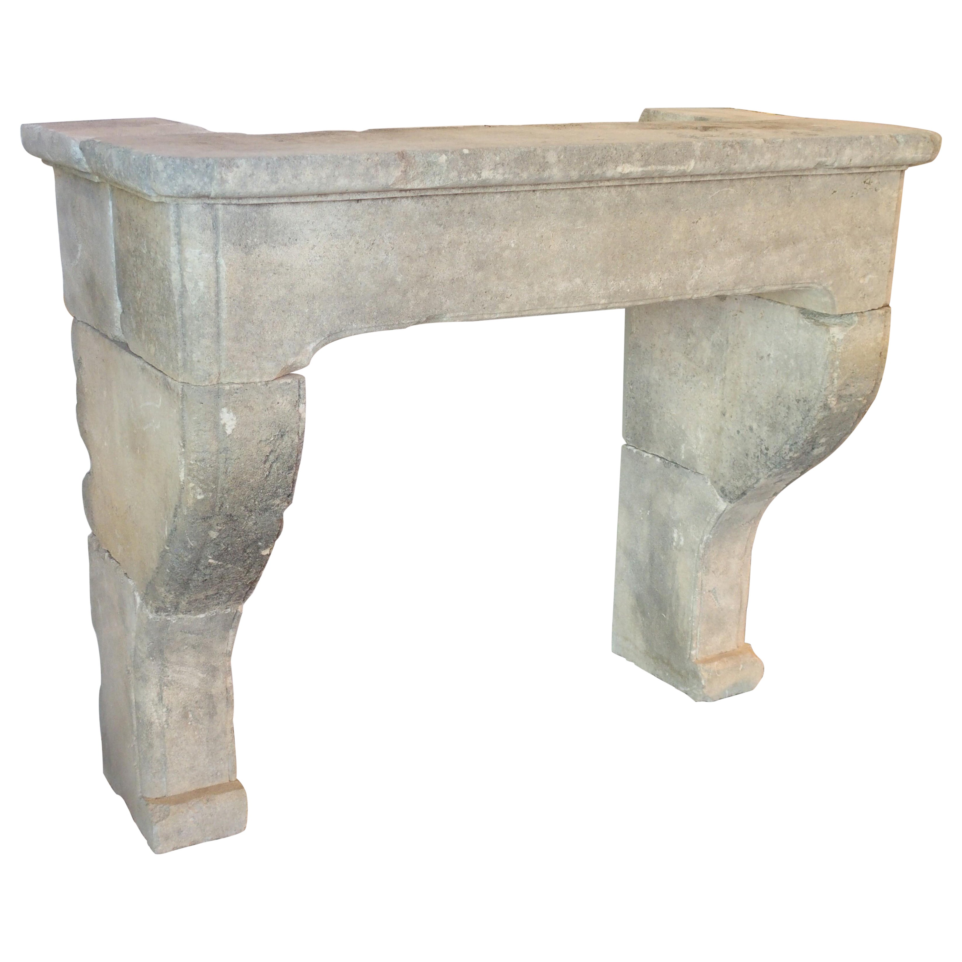 Louis XIV Style Carved Limestone Fireplace Mantel from the South of France For Sale