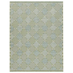 Tapis de style scandinave de Rug & Kilim, motifs de losanges en treillis verts et bleus