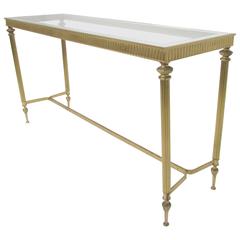 Hollywood Regency Brass Console or Sofa Table, circa 1960s