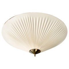 Finnischer Designer, Einbaubeleuchtung, Messing, Stoff, Finnland, 1950er Jahre