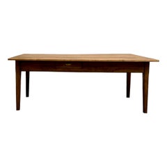 Table de ferme en chêne français massif et cerisier